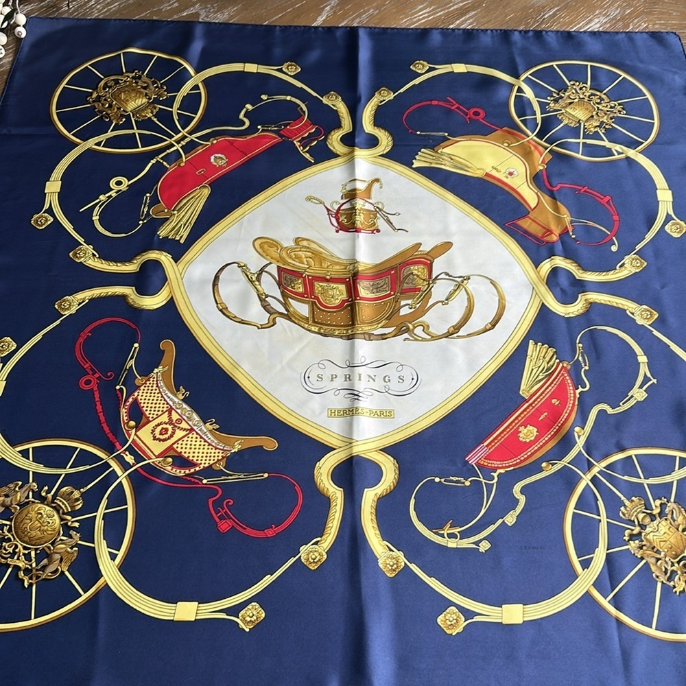 Authentic HERMES "SPRINGS"Silk Scarf Carre 90